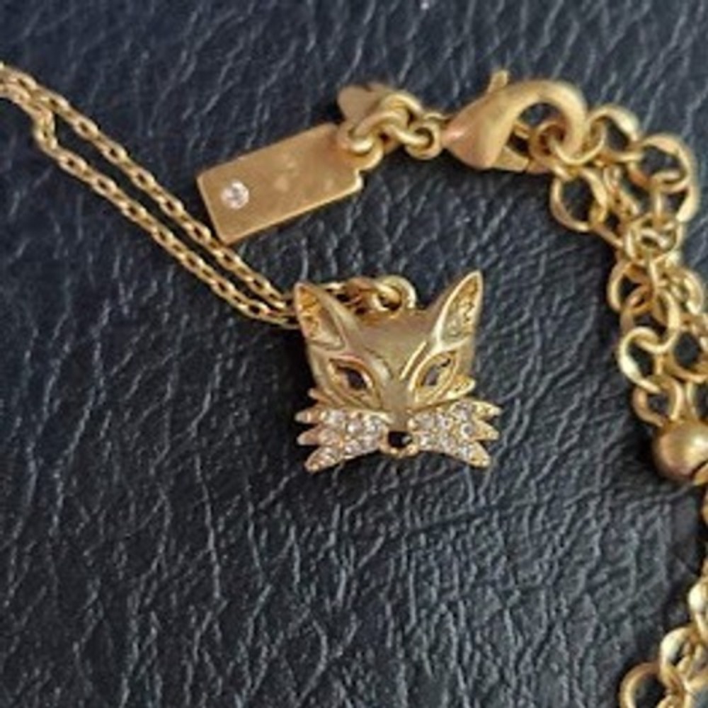 Kate Spade So Foxy Gold Tone Fox Head Pave Rhinestone Pendant Necklace Gift